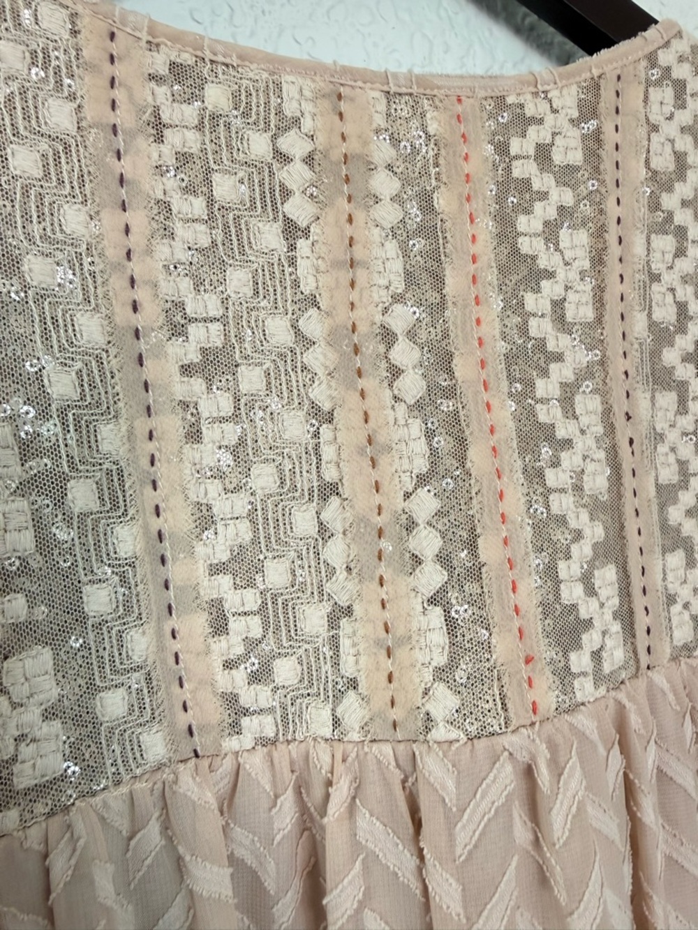 Anthropologie One September Anwen Peasant Dress|  Boho | Intricate Detail Medium - Picture 8 of 13